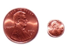 Pice 1 Cent de Dollar Miniature (Diamtre 1 cm)