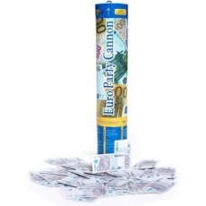 Canon confettis imprimes billet Euros